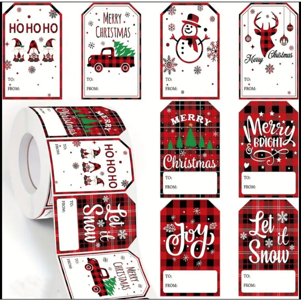 500 stickers/roll stickers Christmas holiday sticker labels | Shopee ...
