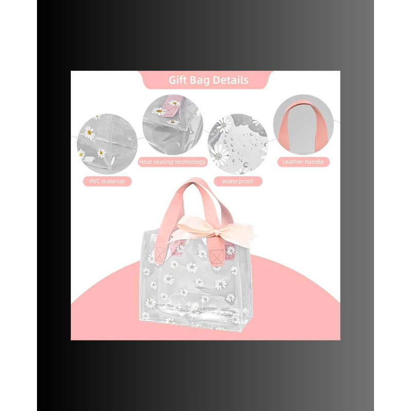 PVC small daisy handbag transparent plastic bag net red with gift bag ...