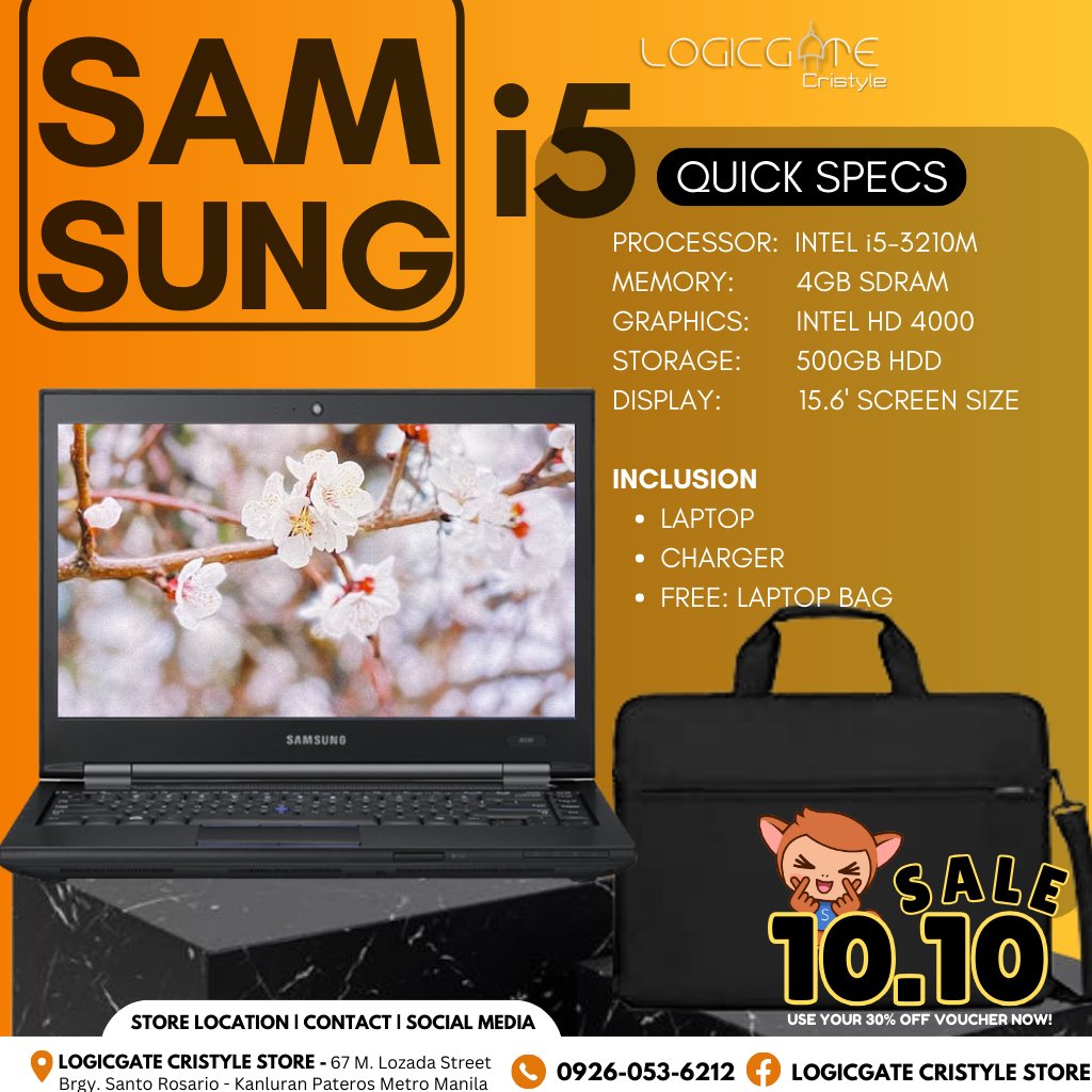 PROMO SAMSUNG NOTEBOOK i5 LAPTOP 4GB 500GB HDD School Work from home  Office (USED) CLASS B