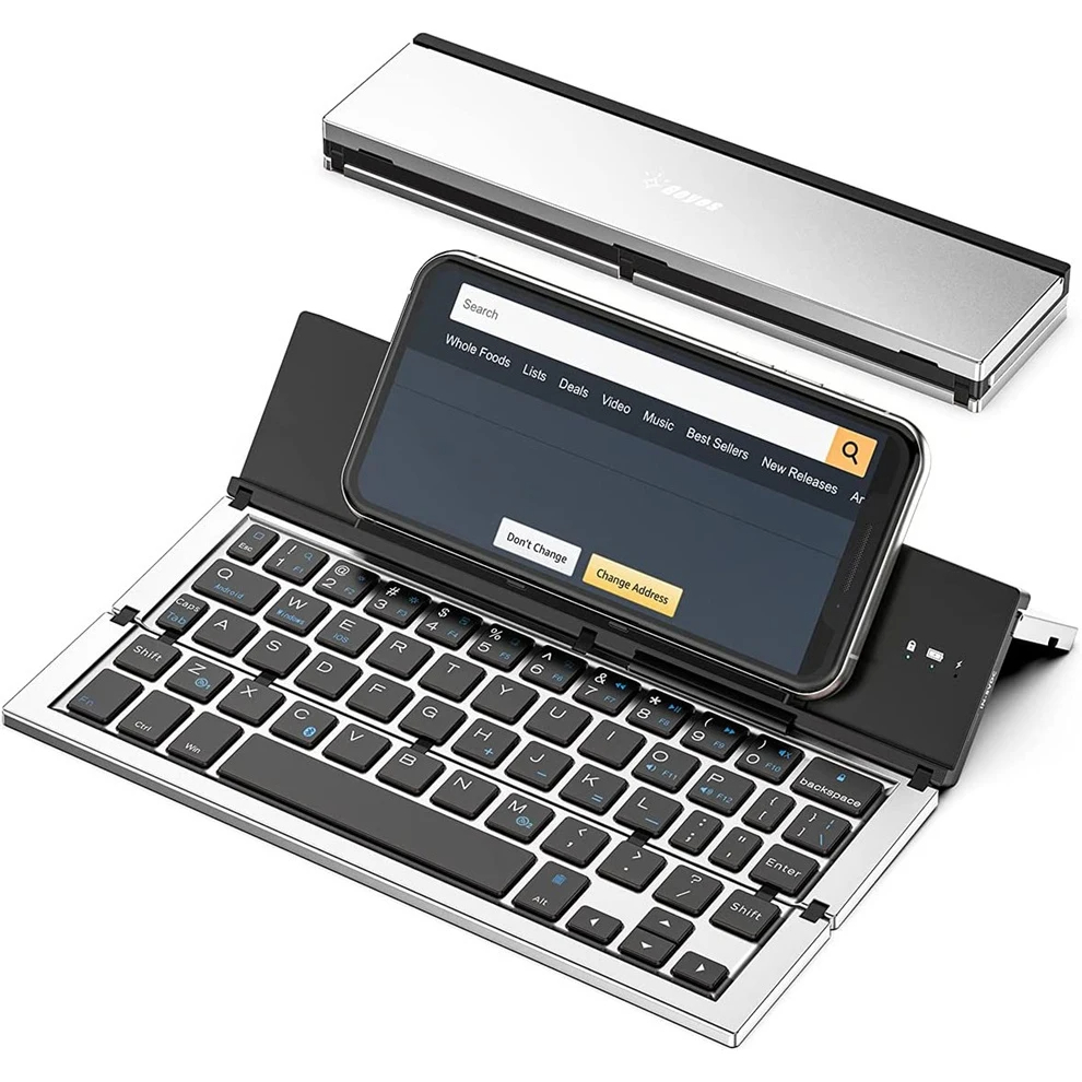 Wireless Bluetooth keyboard foldable rechargeable mini portable