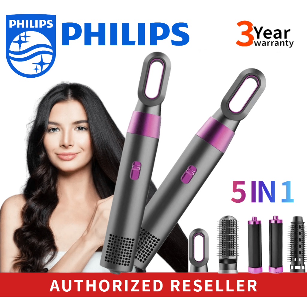 philips Automatic curling iron Blow comb 5in1 Hair dryer Straight