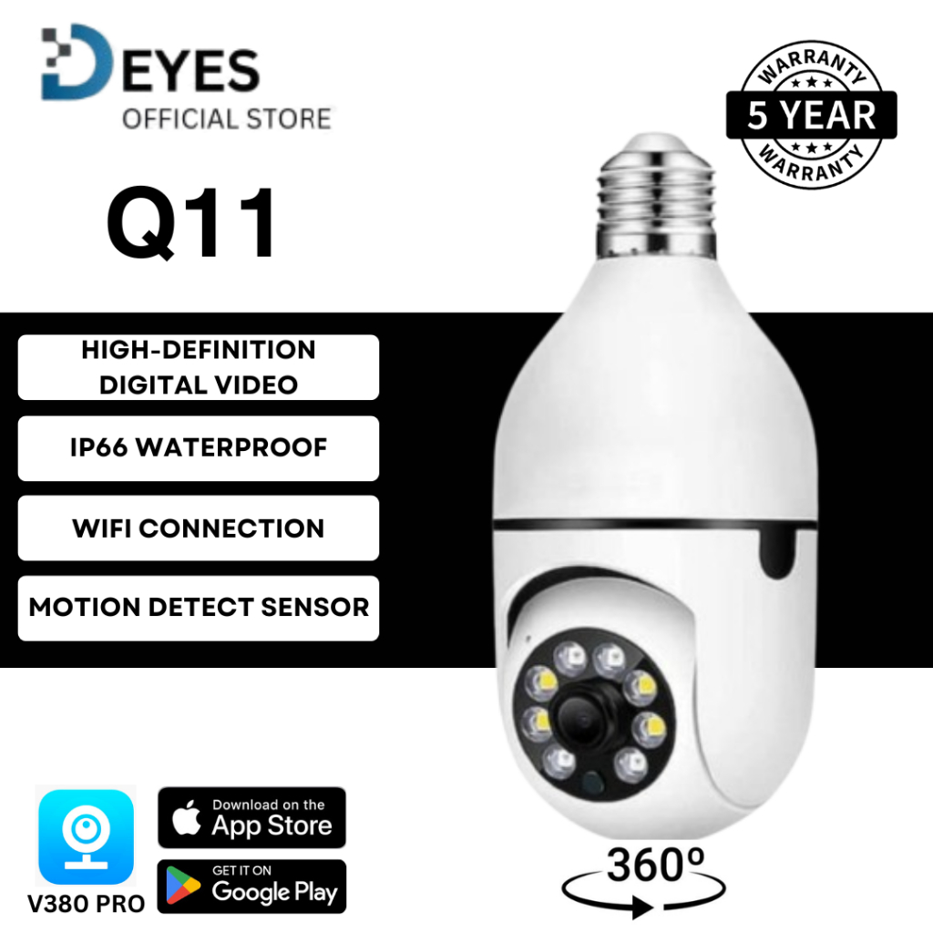 Q11 CCTV IP Camera 1080HD 3MP bulb camera 5G wifi cctv camera wireless wifi  IP camera