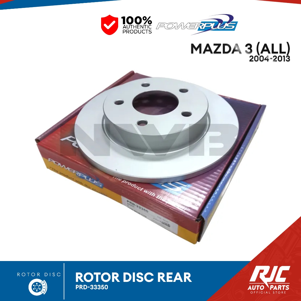 POWER PLUS ROTOR DISC MAZDA 3 (ALL) (DB1665; DB1763)(PD33718) REAR 2004