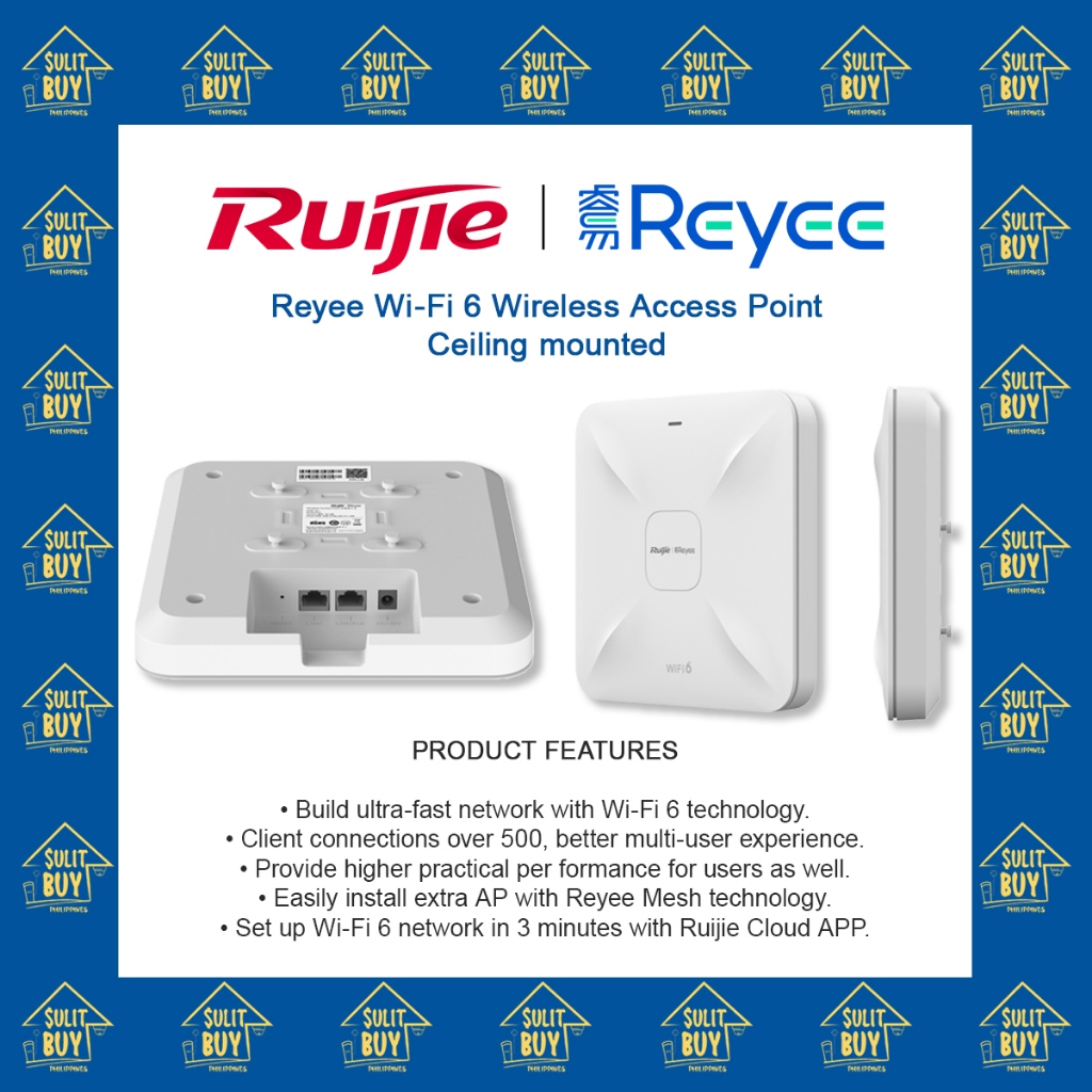 Ruijie Reyee WiFi 6 wireless access point ceiling mounted | Shopee ...