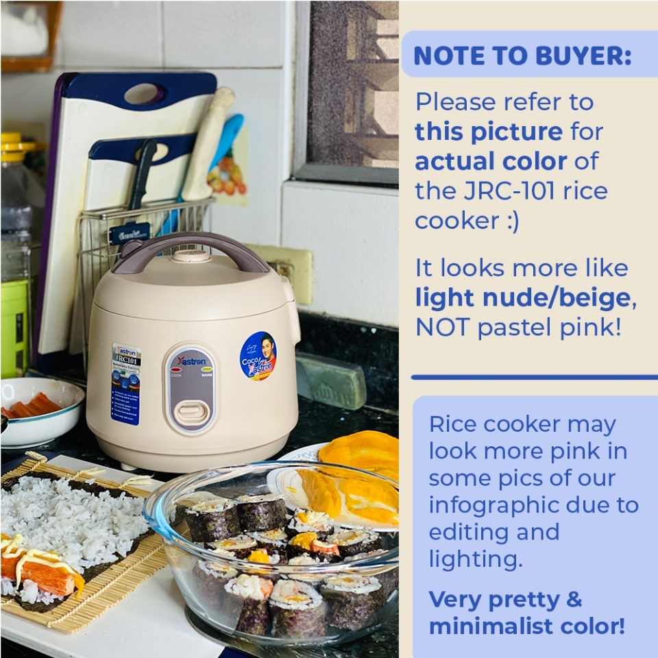 Astron JRC-101 1L Jar Type Rice Cooker (Nude Beige) | 5 cups | 350W | 3 ...