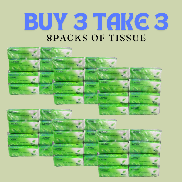 [Buy 3 and get 3 free]4 ply 16 packs tissue paper green tea facial ...