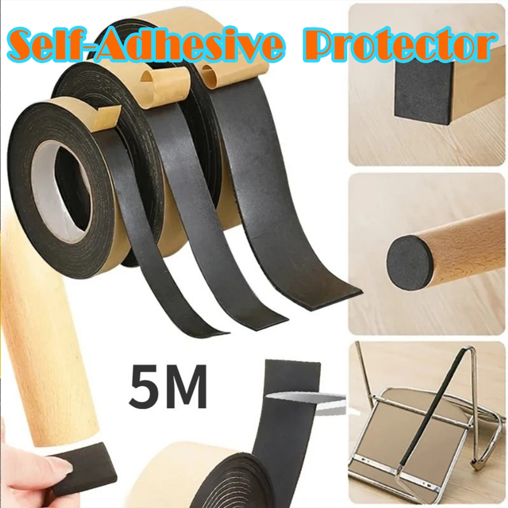 5M Roll Self-Adhesive Noise Reduction Furniture Leg Protector Anti-Slip ...