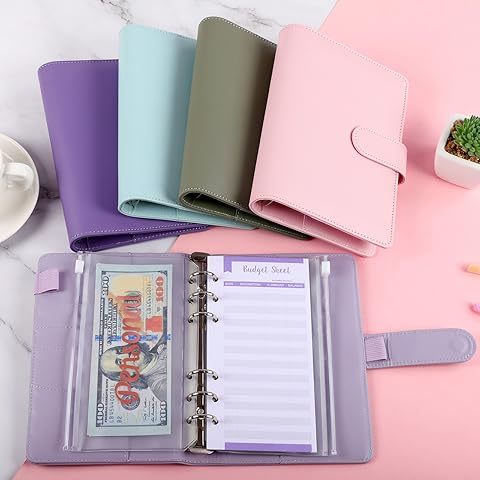 A6 Binder Planner Notebook with 12pcs Cash Envelope Pockets 6-Hole ...