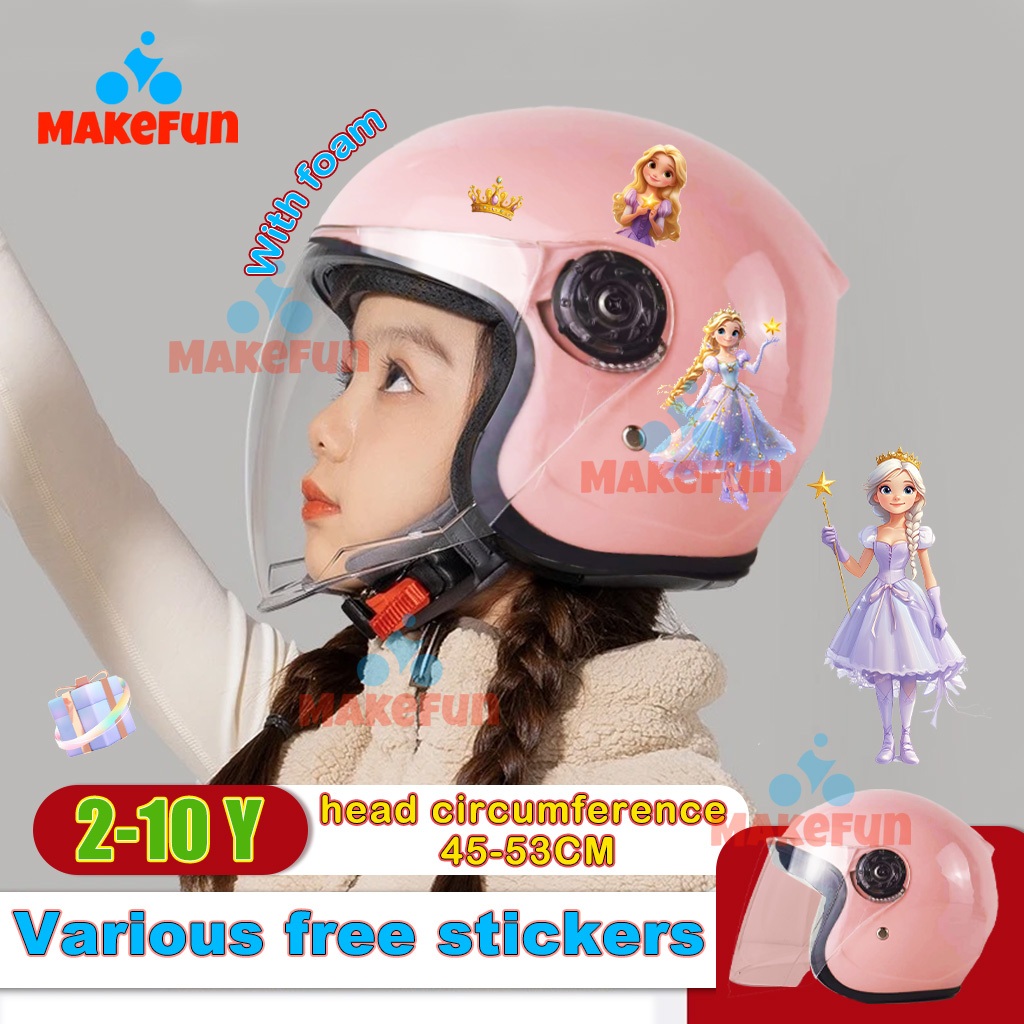 Pink Helmet For Kids For Motorcycle Half Face Girl or Boy 2 Years Old ...