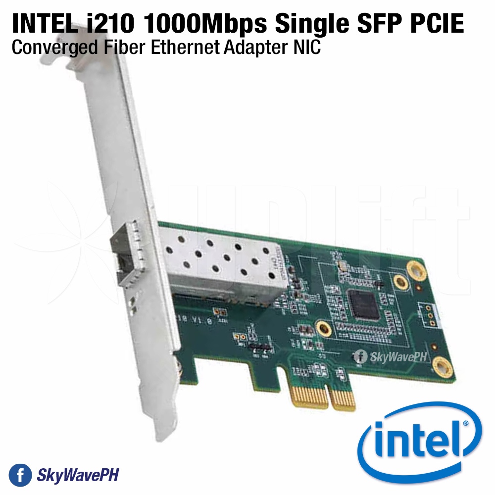 UPLift Genuine Intel Single SFP I210 Gigabit 1Gbps Fiber Optic Network 