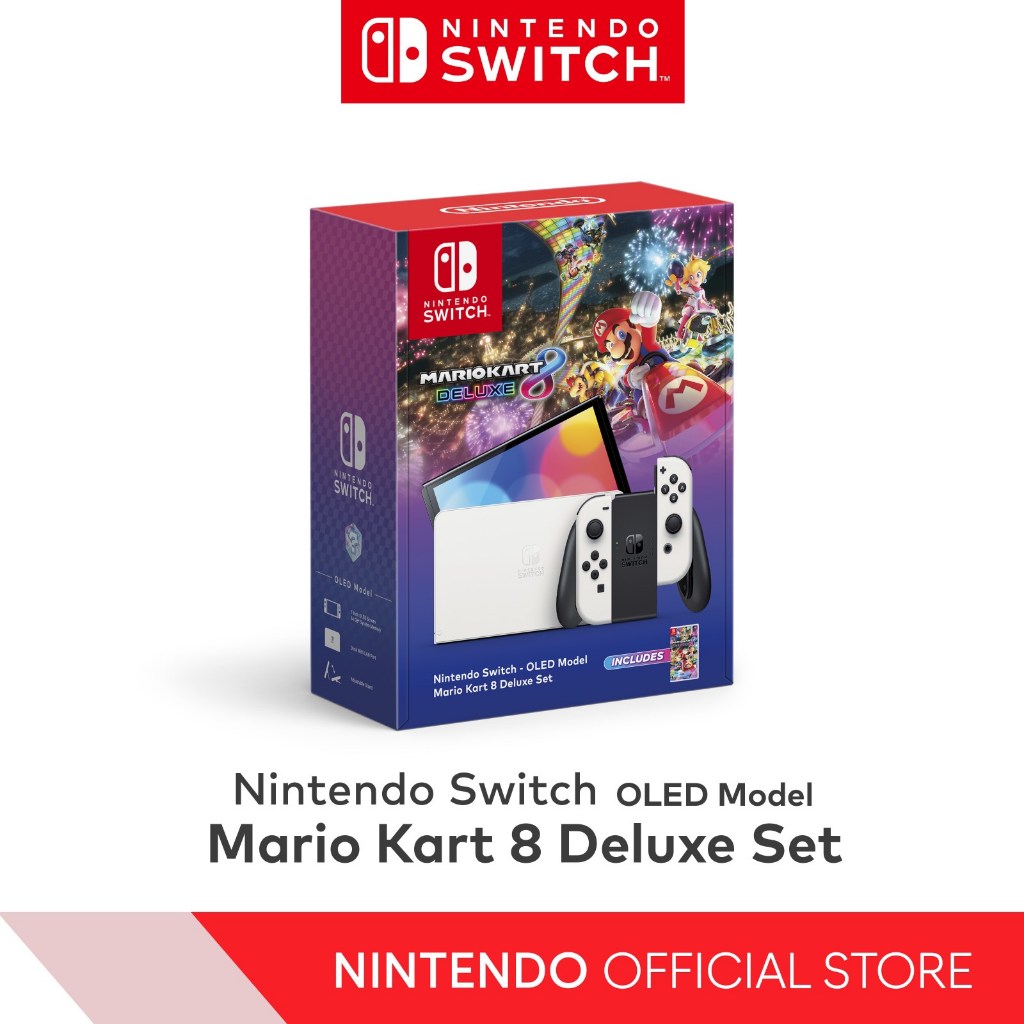 PreOrder Nintendo Switch OLED Model White & Mario Kart 8 Deluxe Set