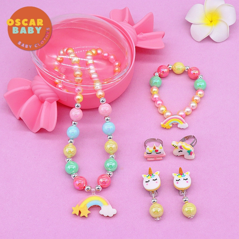 Oscarbaby Kids Accessories Fashion Jewelry Complete Set Unicorn Beads ...