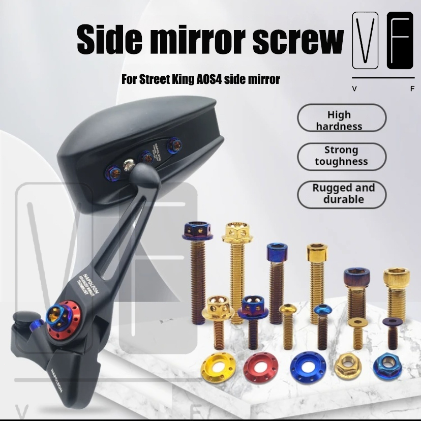 CNC Stainless steel gold bolts street king side mirror titanium bolts