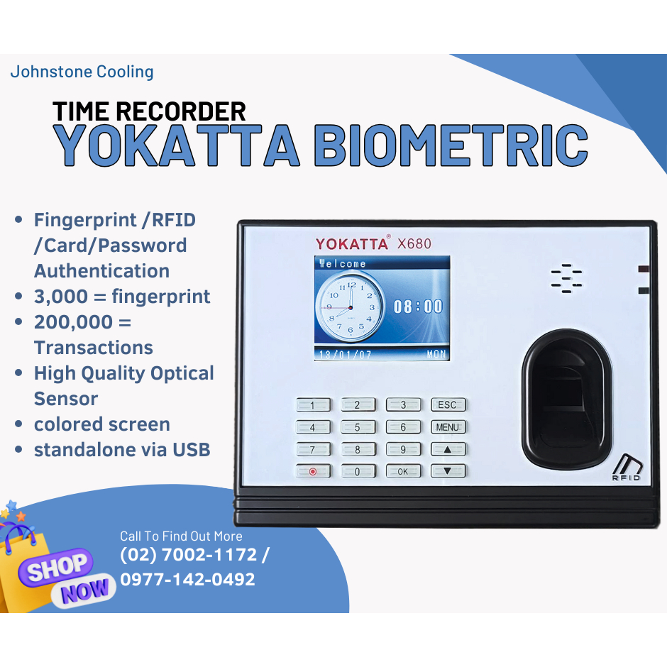 Yokatta X680 Biometric Time Attendance Keeping Machine Fingerprint ...