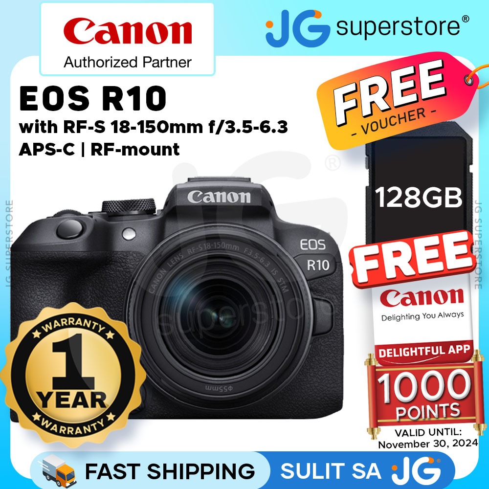 Canon EOS R10 Mirrorless Camera with RF-S 18-45mm or 18-150mm Lens Kit ...