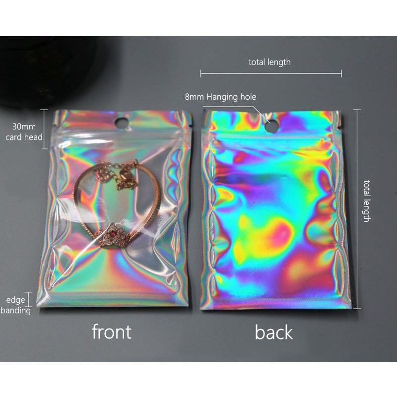 50pcs In Bulk Holographic pouch Laser Storage Bag Wholesale Idea Gift ...