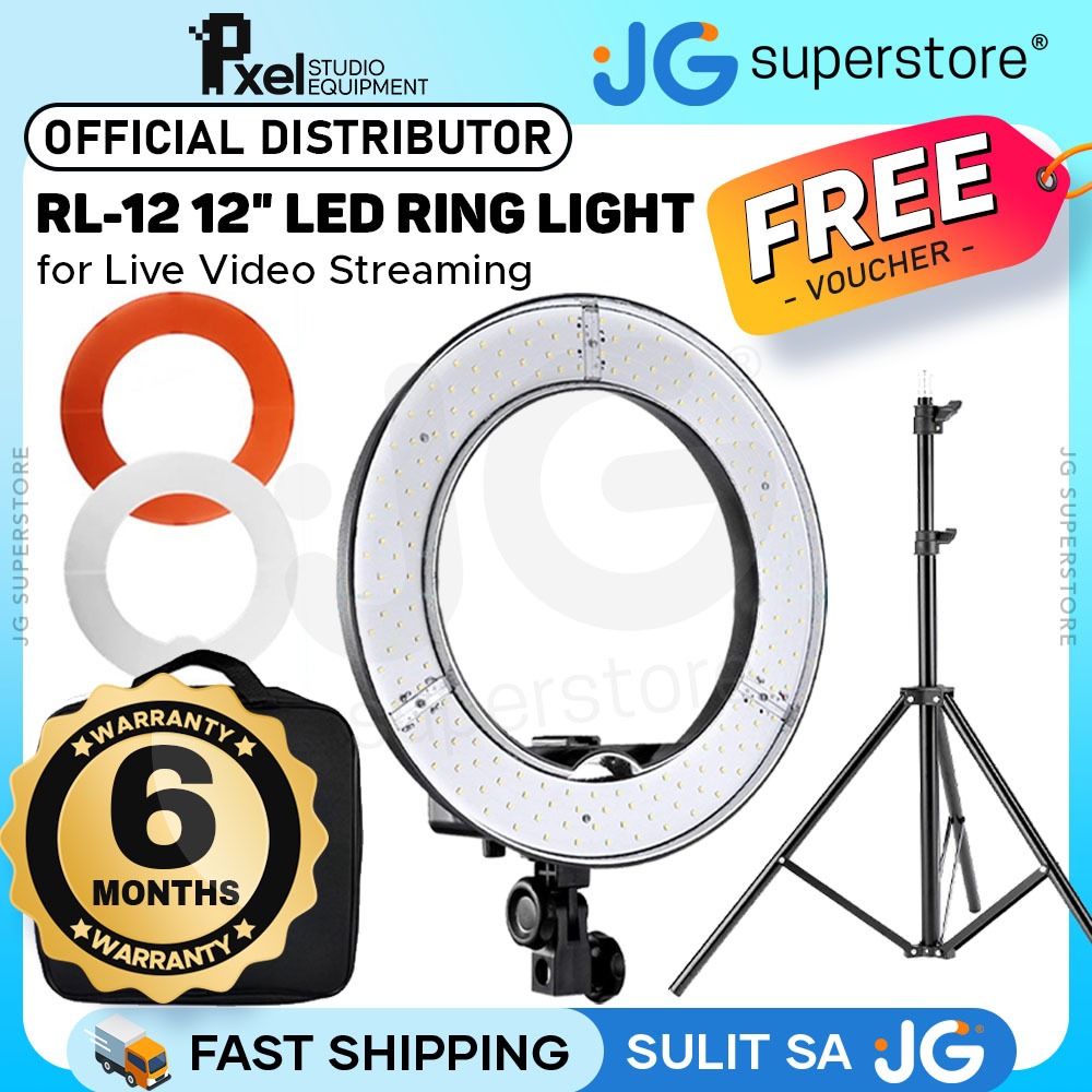 Pxel RL-12 (NEW MODEL) 12-Inch Bi Color LED Ring Light with Diffuser ...