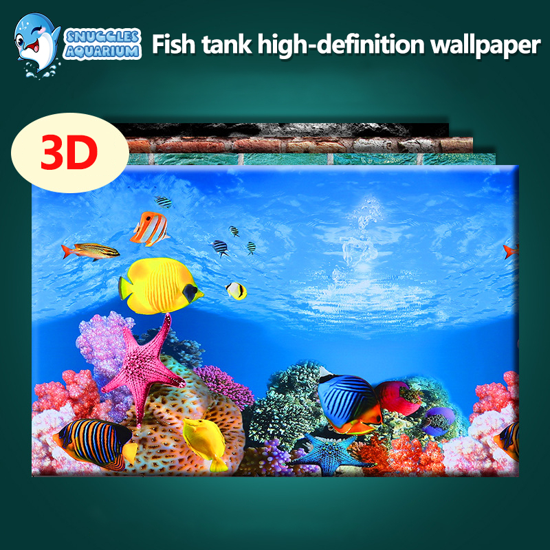 Aquarium Wallpaper Background 3D Poster Aquarium Sticker Decoration