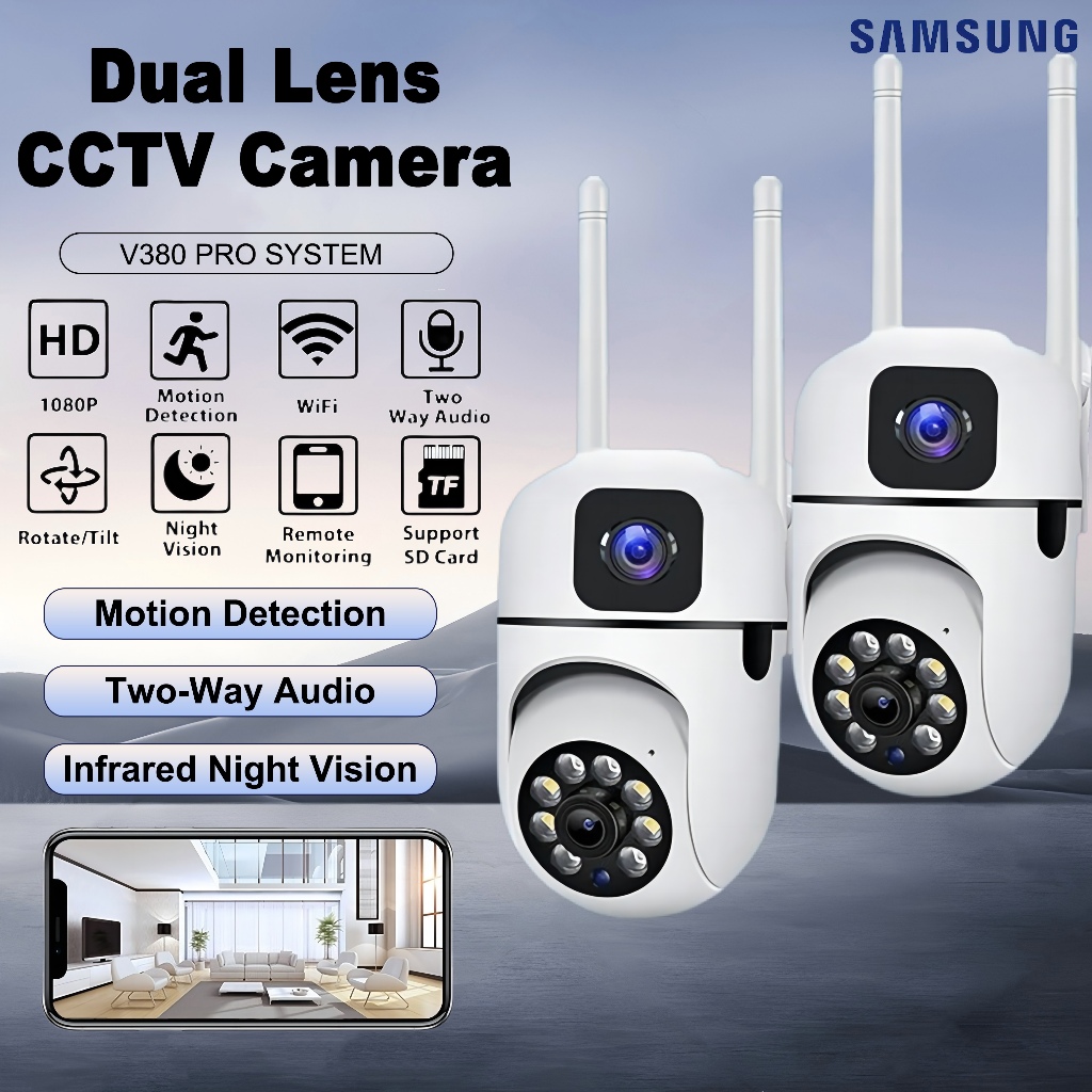BUY 1 TAKE 1 V380 Pro CCTV Camera Dual Len 1080P HD Night Vision Two ...