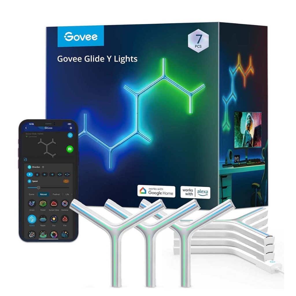 Govee Glide Y Light Smart WIFI RGBIC LED Gaming Lights for Wall with ...