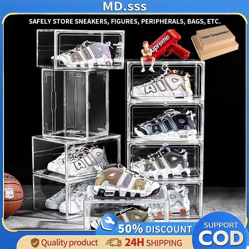 Acrylic Transparent Sneaker Shoes Box Rack For Dormitory Bedroom Shoe ...