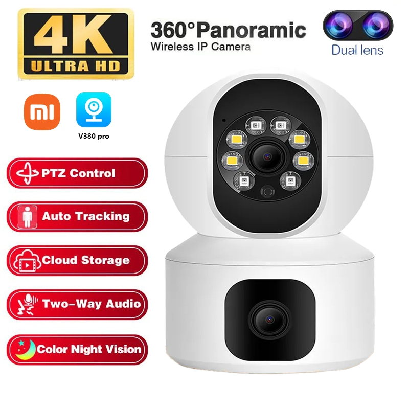 V380 PRO CCTV Camera Dual Lens No WIFI Needed 4K HD 360°Auto Tracking ...
