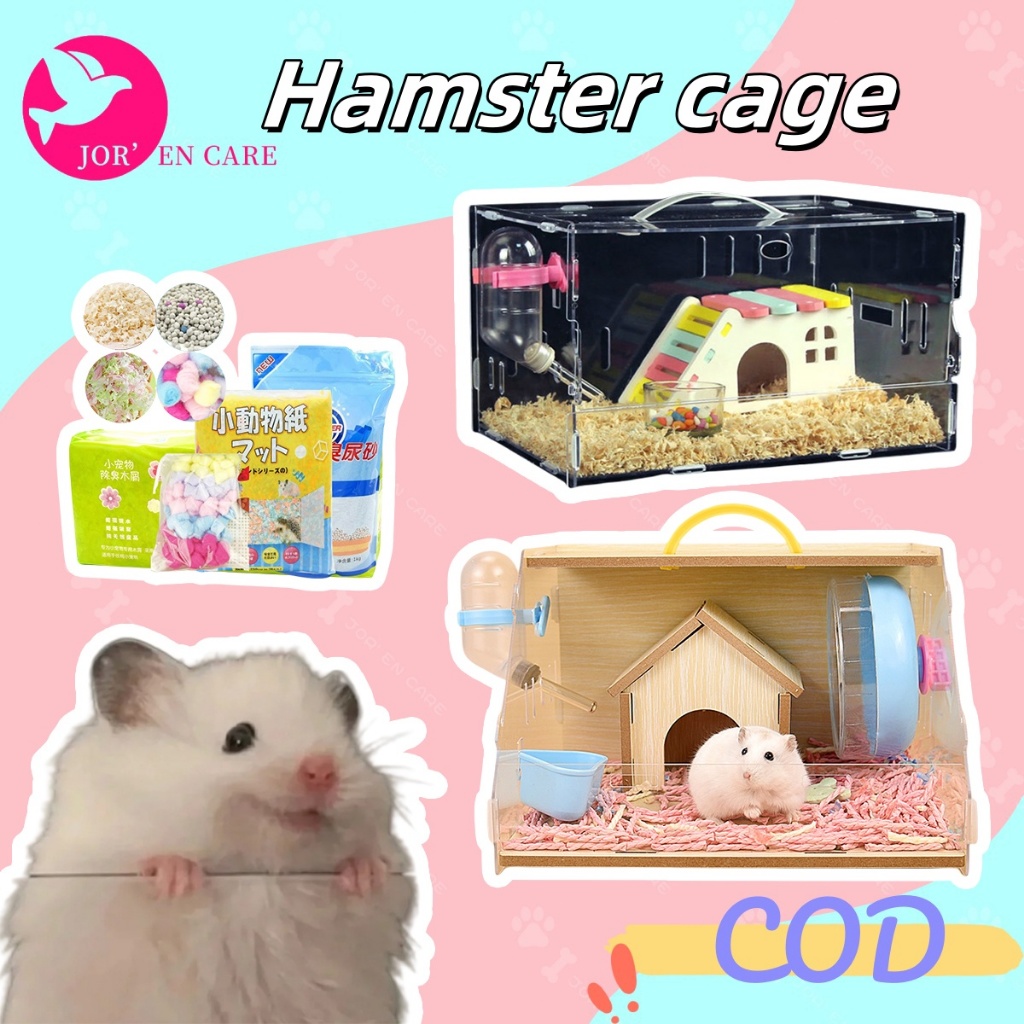 Hamsters Cage With Running Wheel Water Bottle Food Basin Pet Photo Inspiration