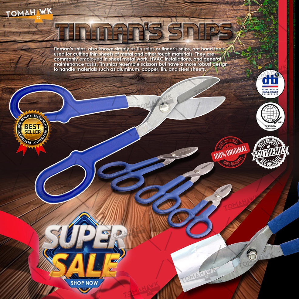 TOMAHAWK TINMAN'S SNIP/ SHEET METAL SCISSOR HEAVY DUTY 8