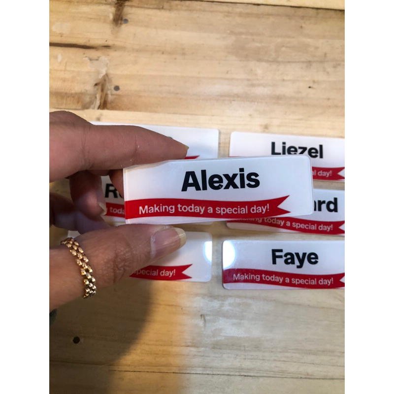 RED RIBBON NAMEPLATE NAMEBADGE NAMETAG | Shopee Philippines