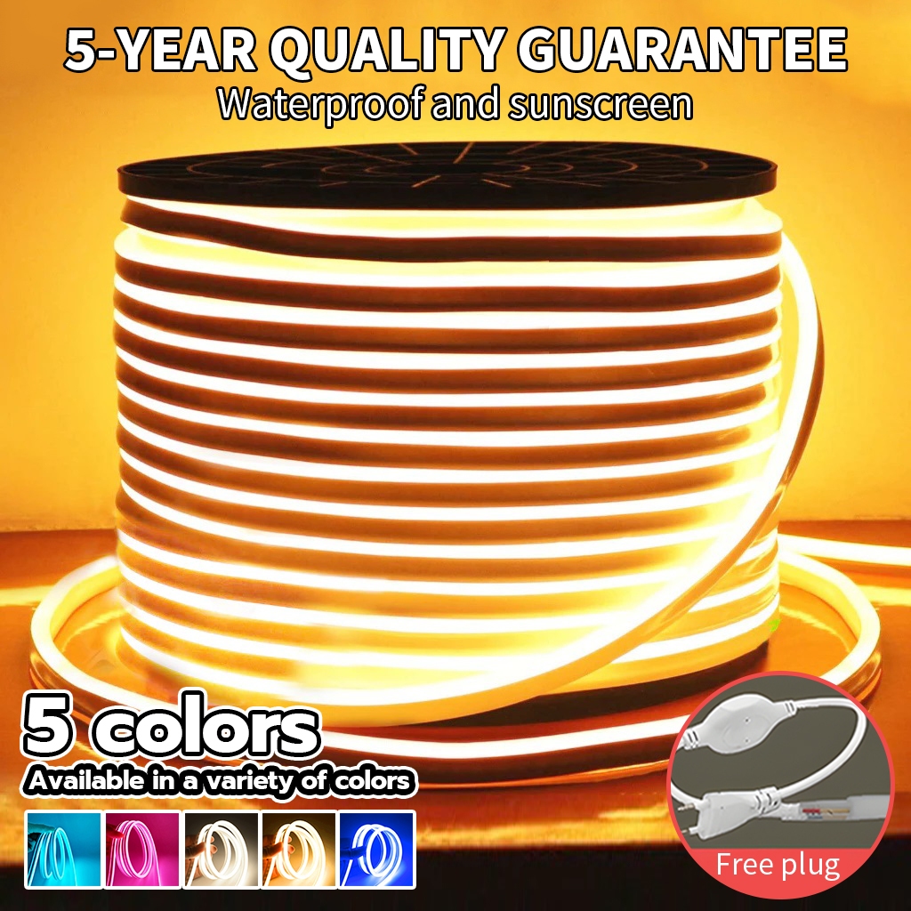 LED light strip with waterproof cutting 220V flexible rope tube narrow ...
