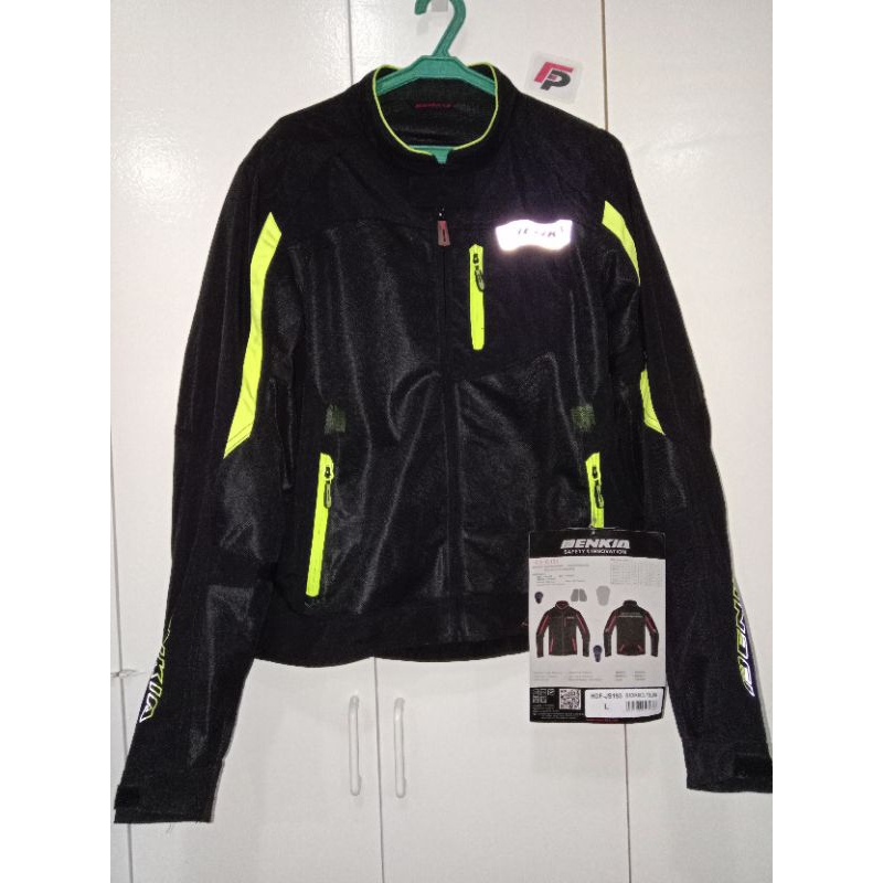 Benkia Padded Motorcycle Riding Jacket HDF-JS193 Black/Kaikou Yellow ...