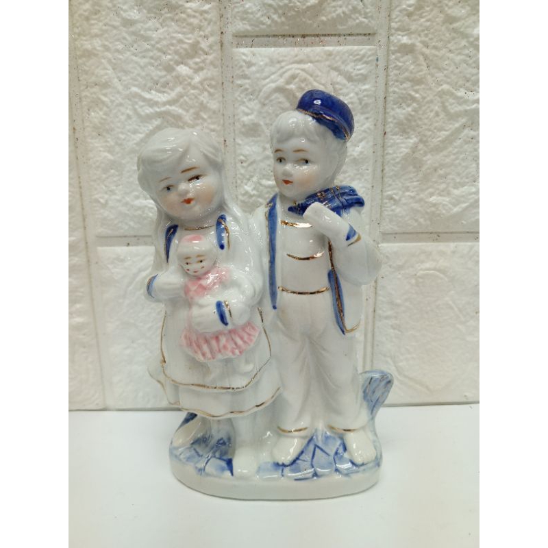 7 inch BOY AND GIRL WITH DOLL Figurine | Shopee Philippines