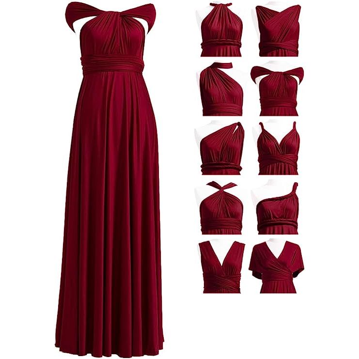 BURGUNDY RED Infinity Dress with Attached Tube Floorlength Shopee Philippines