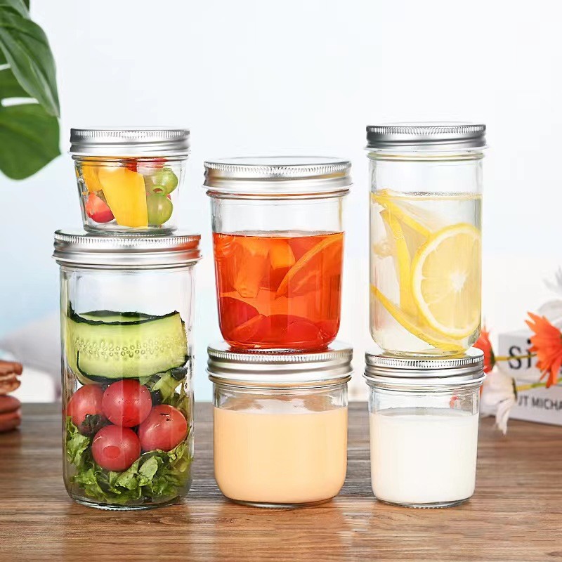 100-730ml Glass Pickle Canning Jars Food Storage Container Mason Jars ...