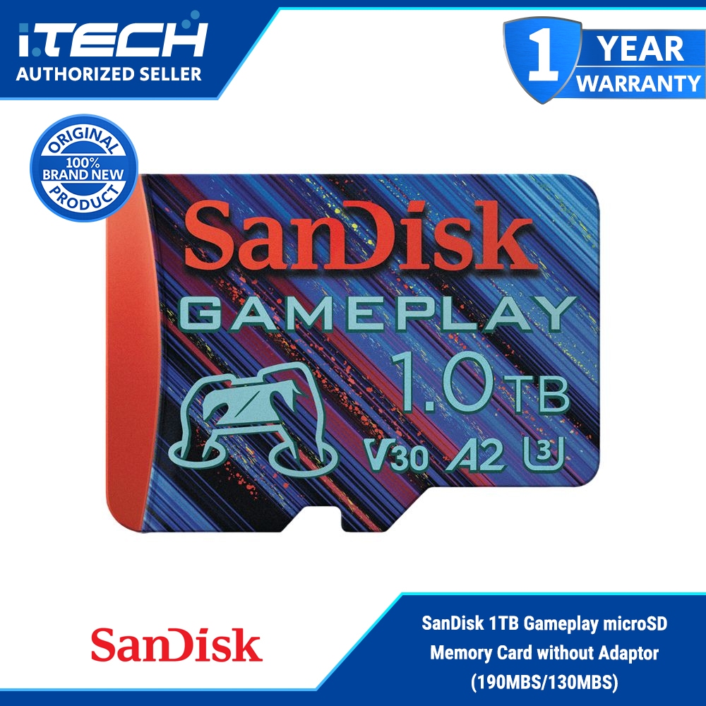 SanDisk 1TB Gameplay microSD Memory Card without Adaptor (190MBS/130MBS ...