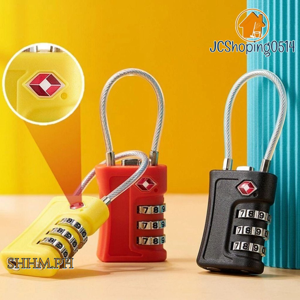 SHHM.PH SSS Anti-theft Customs Password Lock, Durable TSA Wire Rope ...