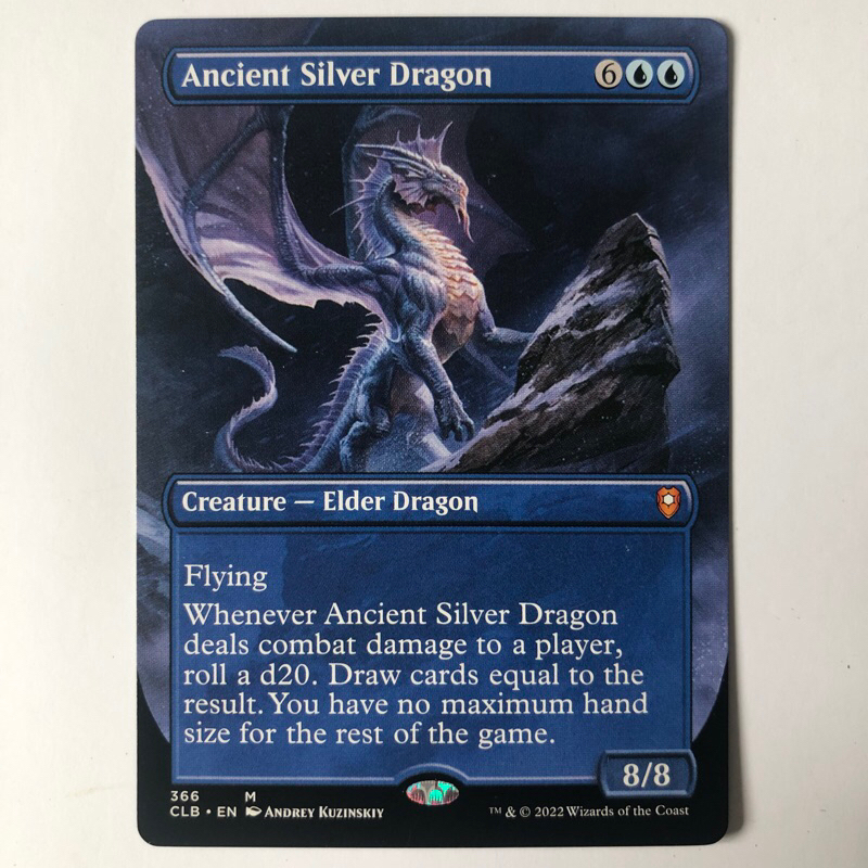 MTG Proxy Playtest Card - Ancient Silver Dragon (CLB) Borderless ...