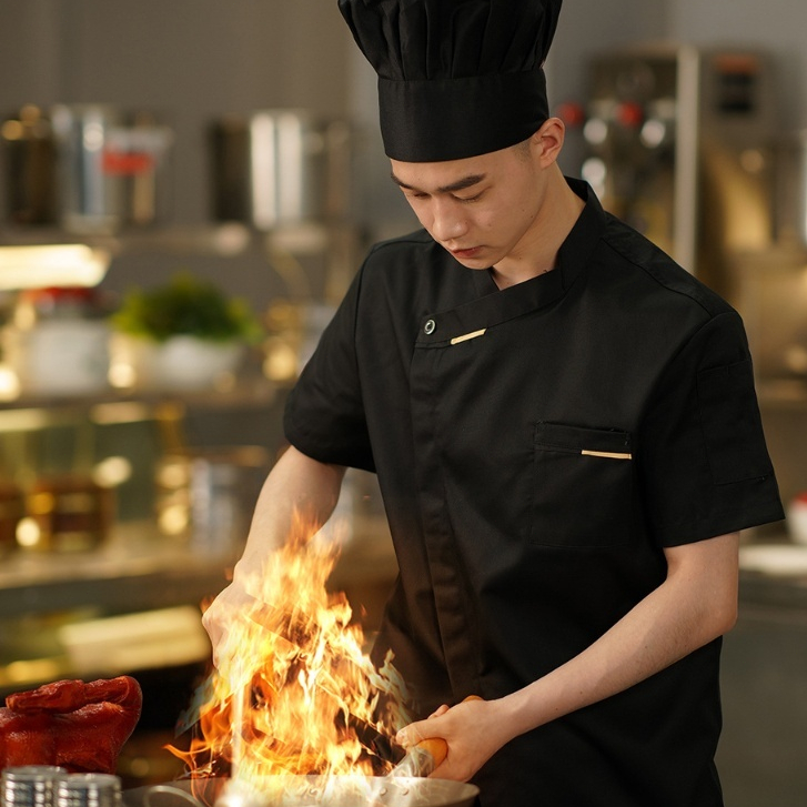 Chef Uniform For Men Women Jacket M-2XL Hotel Restaurant Kitchen ...