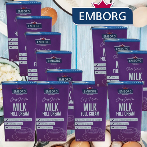 Emborg Full Cream Milk Chef's Selection 1L x12 Carton Pack Perfect for ...