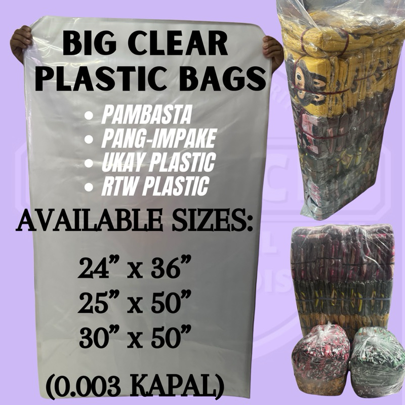 BIG CLEAR THICK PLASTIC BAG (SOLD PER PIECE) | UKAY RTW PLASTIC BAG ...
