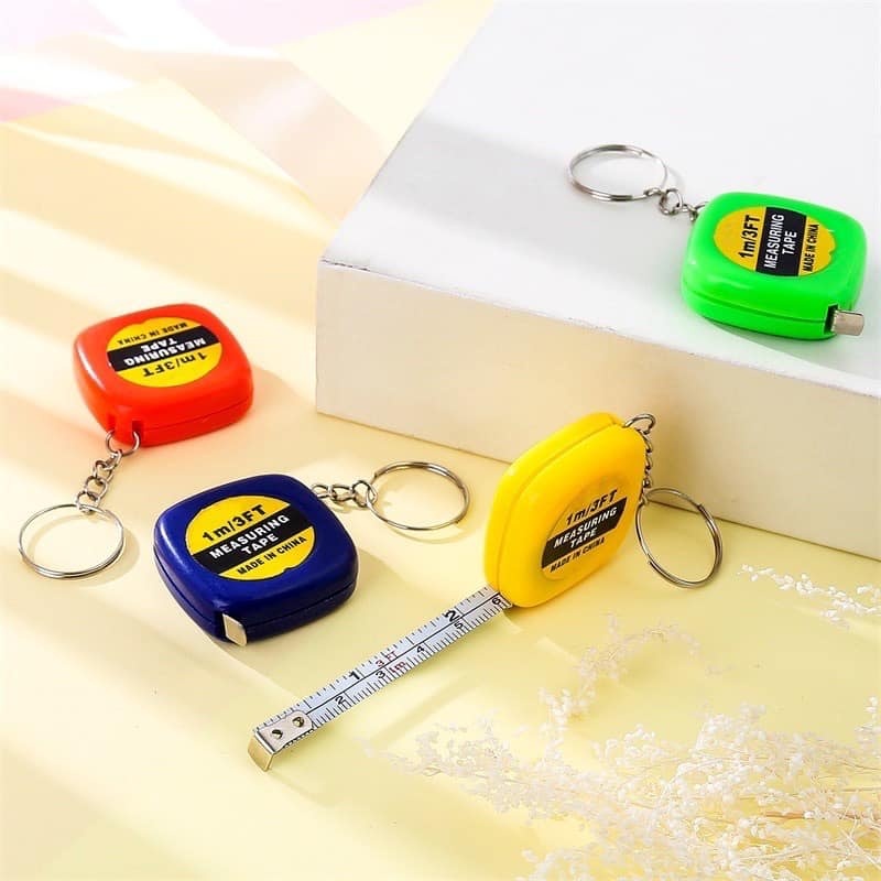 1PCS Portable Mini Keychain 1 Meter Steel Tape Measure Small Pull Rule ...