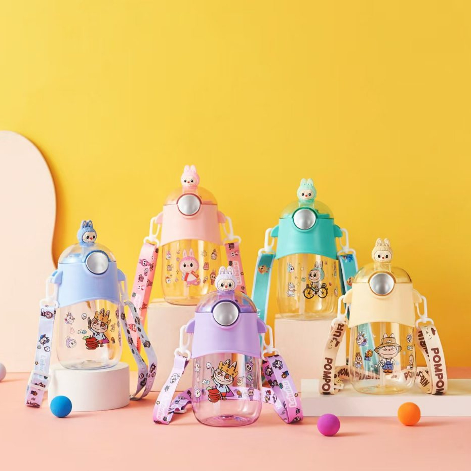 Little Surprise Box Labubu Blue Checks Kids Water Bottle 500ml main image 1