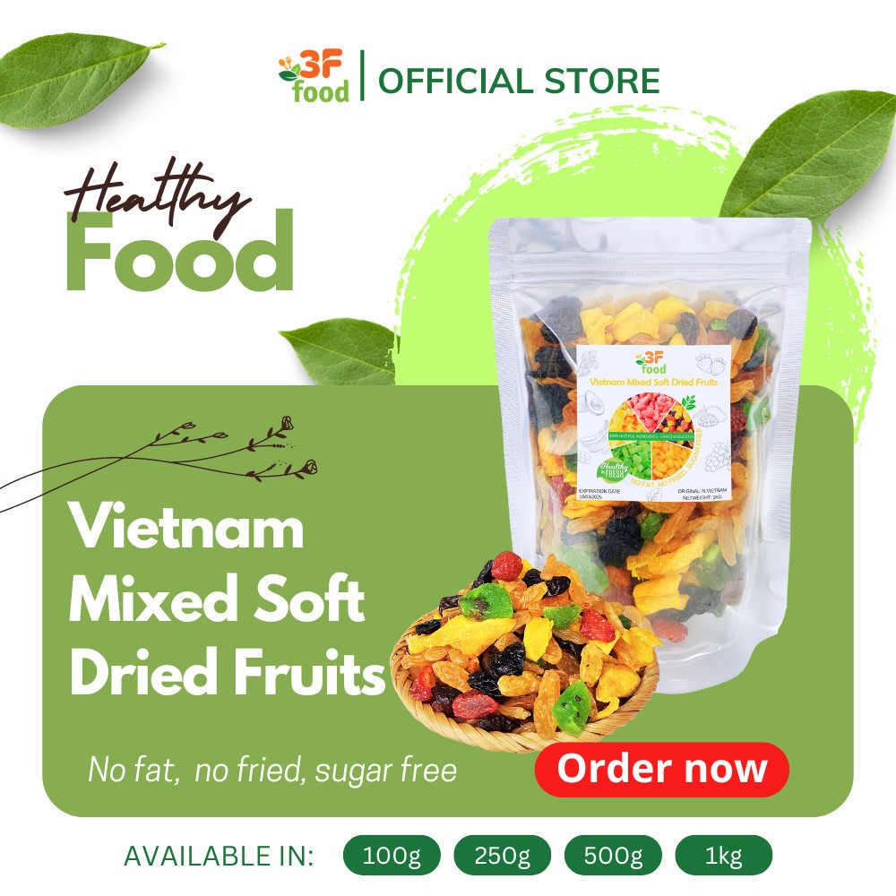 VIETNAM MIXED SOFT DRIED FRUITS, 3F FOOD Healthy Snack Mix 9 kind of ...