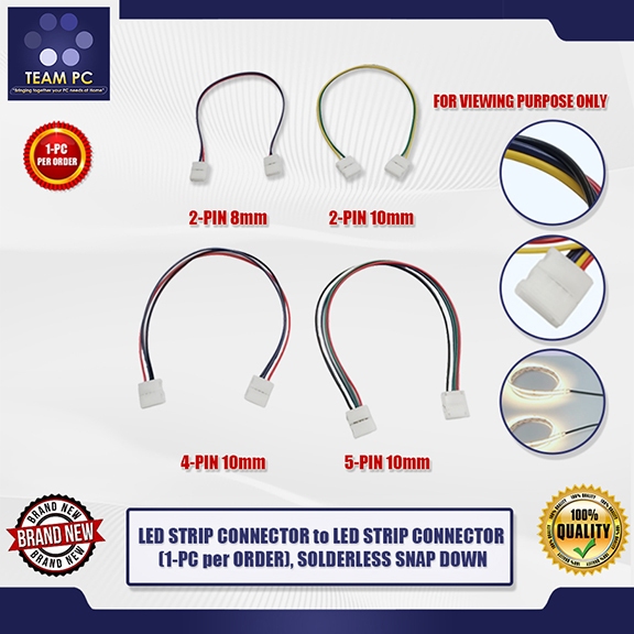 TEAM PC LED STRIP CONNECTOR to LED STRIP CONNECTOR (1-PC per ORDER ...