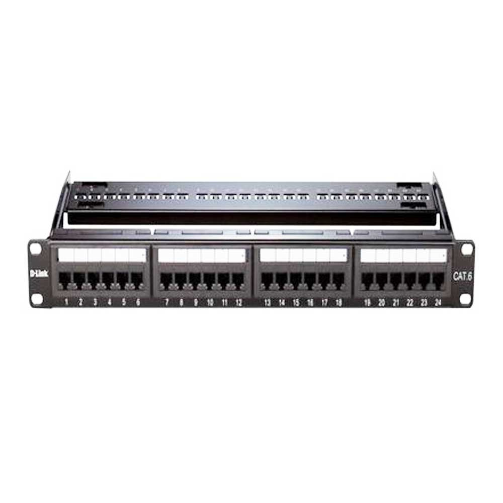 D-Link 48 Ports Patch Panel CAT6 Fully Loaded 1RU 48-Port Patch Panel ...