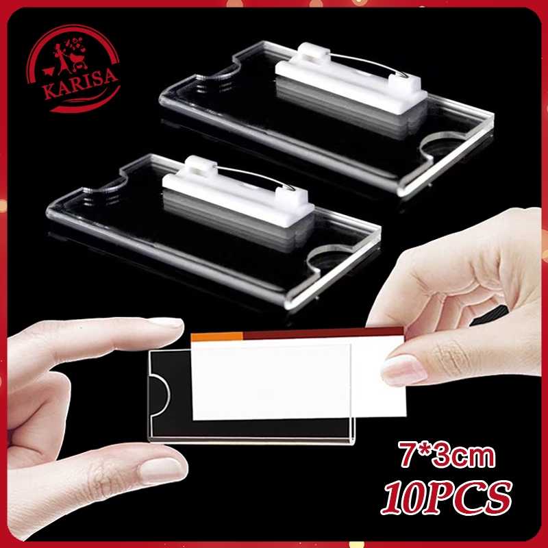 10Pcs Blank Insert Name Tag Badge Blanks Acrylic Name Plate Photo ...