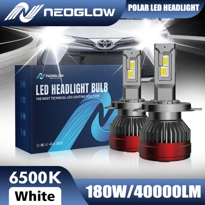 2PCS NeoGlow Polar Series led headlight for car 180W 40000LM 6500K H11 ...