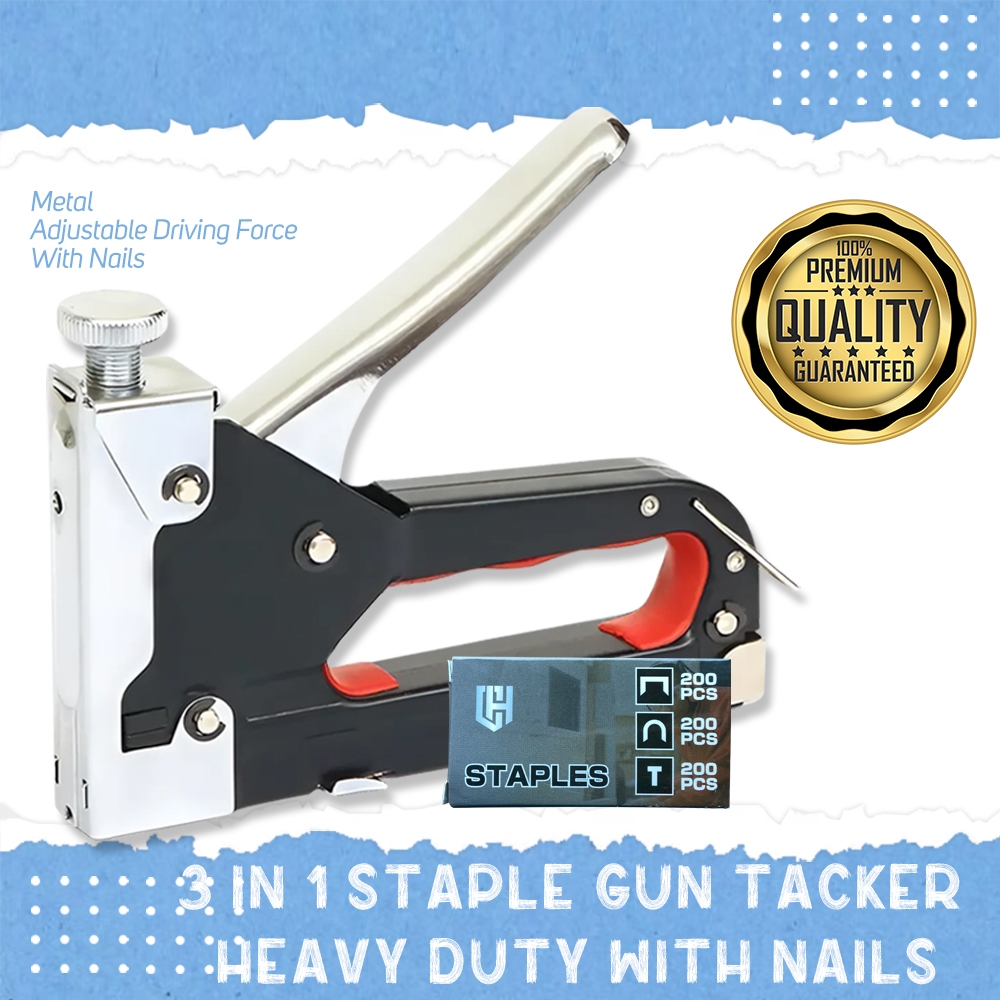 3 IN 1 Staple Gun Tacker Heavy Duty with Nails | Shopee Philippines
