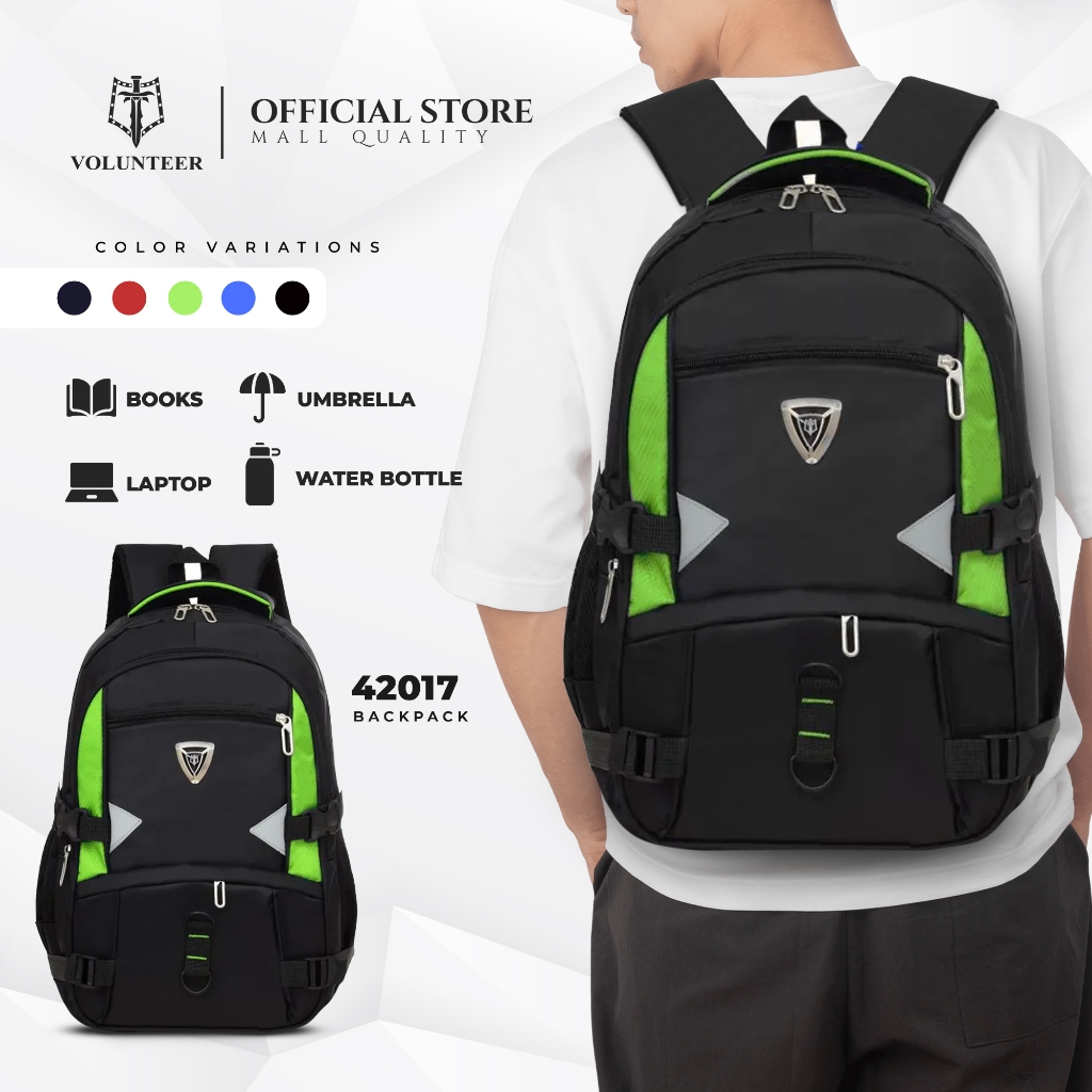 VOLUNTEER School Bag Simple Style College Backpack Large Capacity Bags  Waterproof High Quality 42017