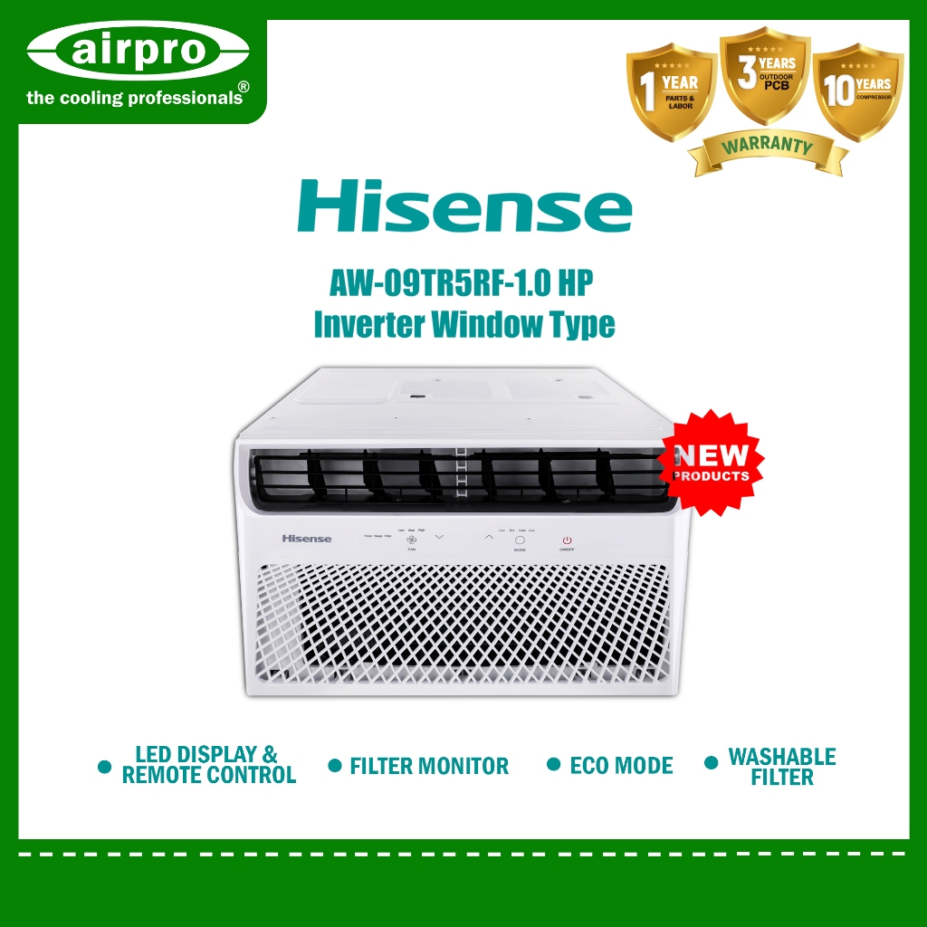HISENSE 1.0 HP WINDOW TYPE INVERTER AW-09TR5RF | Shopee Philippines